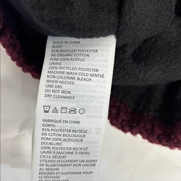 PranaKanin Beanie raisin one size fits all knitted tassel stocking hat